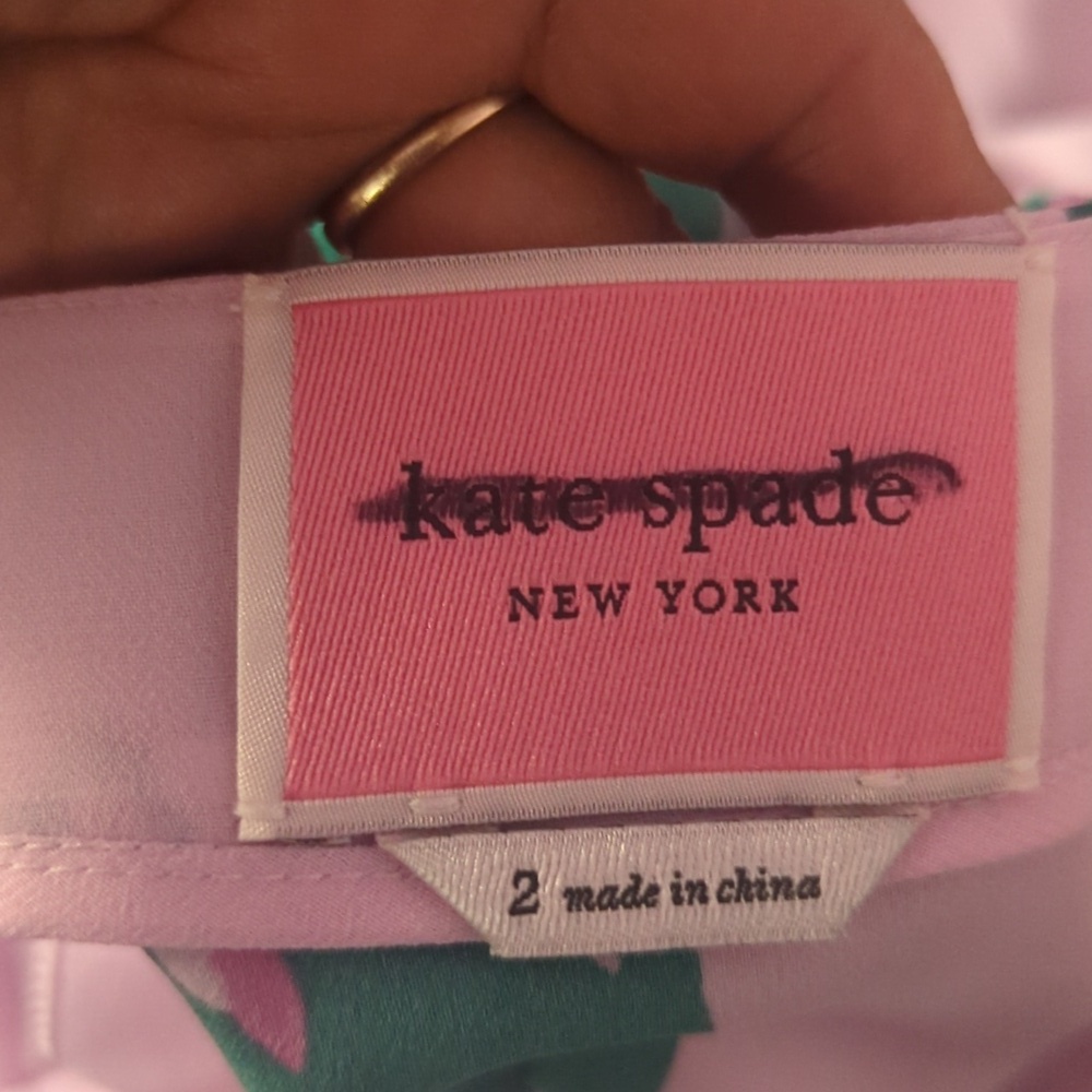 Kate Spade Ruffled Floral Midi Dress - Pink and Green - Picture 5 of 5